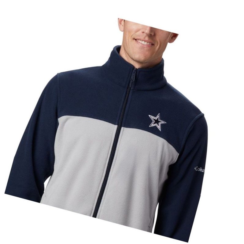 Kurtki Columbia Flanker III Full Zip Fleece - Dallas Cowboys Męskie Granatowe Szare | 26FGBROHA