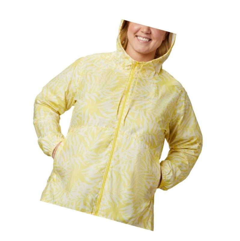 Kurtki Columbia Flash Forward Printed Windbreaker Plus Size Damskie Żółte | 54UVKFILS