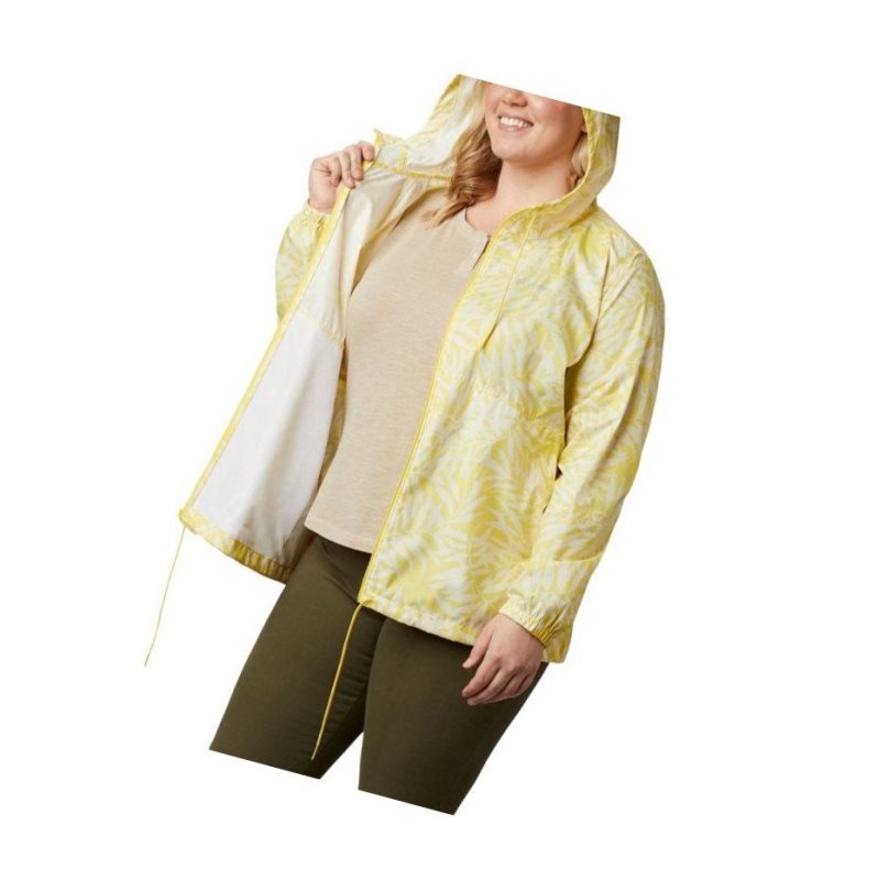 Kurtki Columbia Flash Forward Printed Windbreaker Plus Size Damskie Żółte | 54UVKFILS