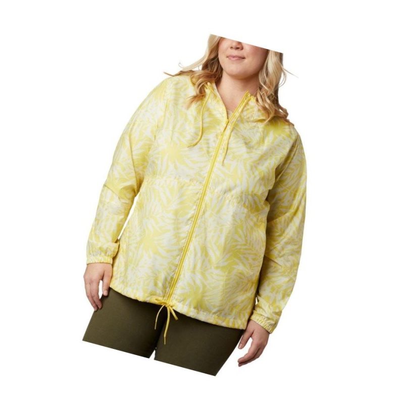 Kurtki Columbia Flash Forward Printed Windbreaker Plus Size Damskie Żółte | 54UVKFILS