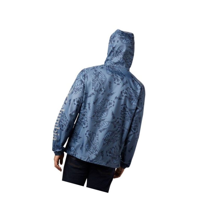 Kurtki Columbia Flash Forward Printed Windbreaker Męskie Niebieskie | 43YWFXCEZ