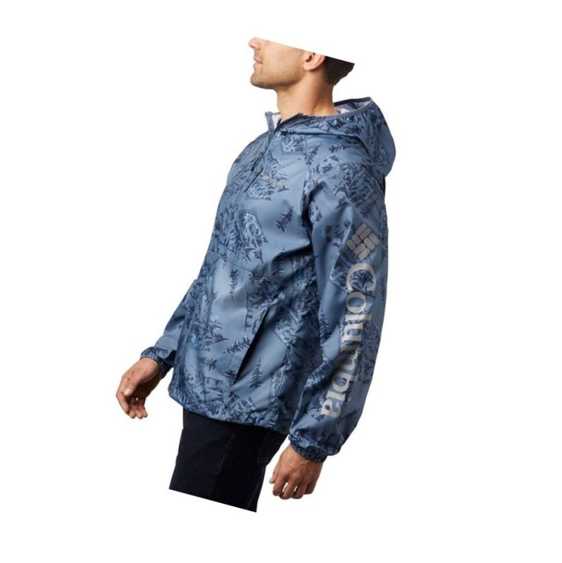 Kurtki Columbia Flash Forward Printed Windbreaker Męskie Niebieskie | 43YWFXCEZ