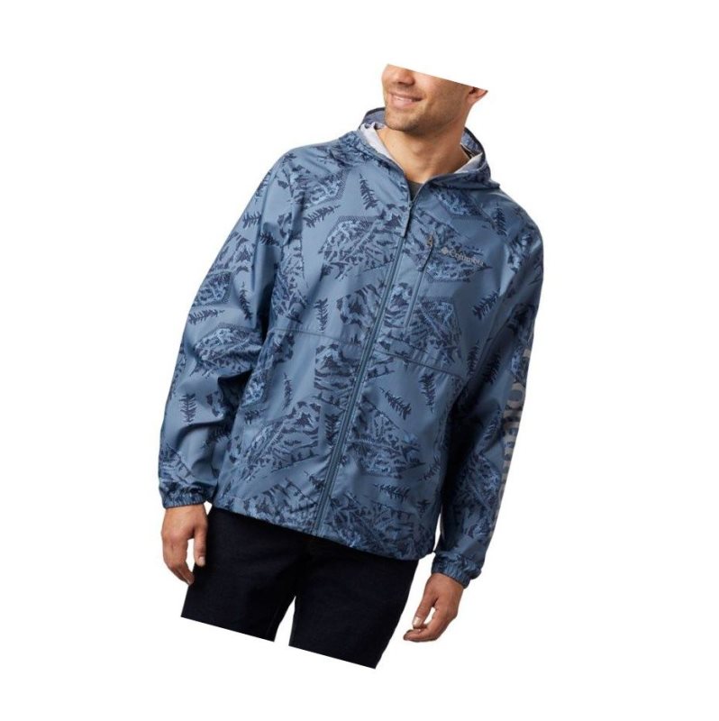 Kurtki Columbia Flash Forward Printed Windbreaker Męskie Niebieskie | 43YWFXCEZ