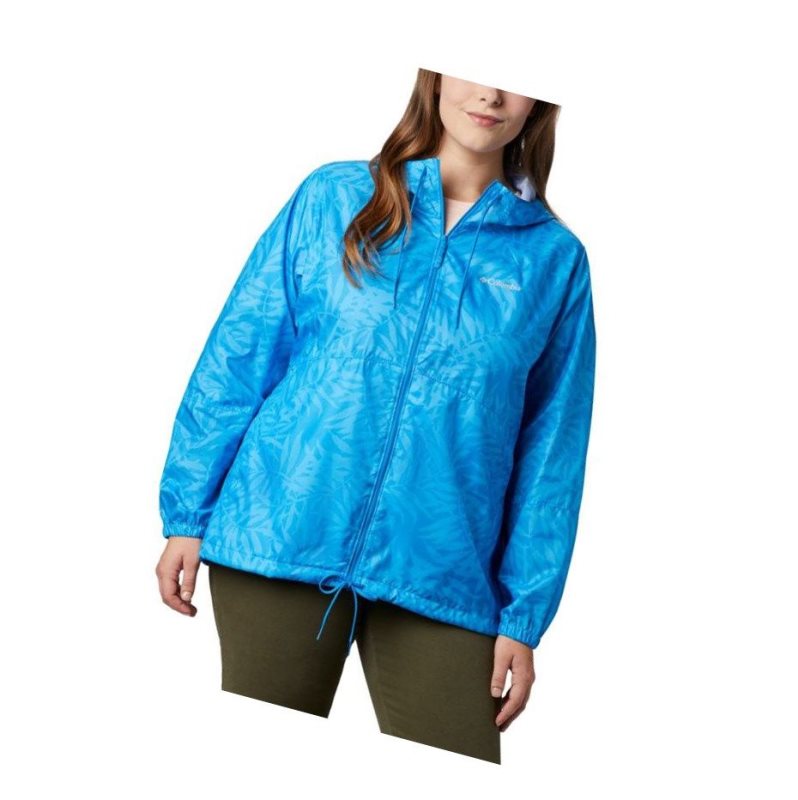 Kurtki Columbia Flash Forward Printed Windbreaker Plus Size Damskie Niebieskie | 93RDMLTHB