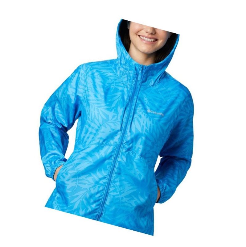 Kurtki Columbia Flash Forward Printed Windbreaker Damskie Niebieskie | 16QSGNWKY