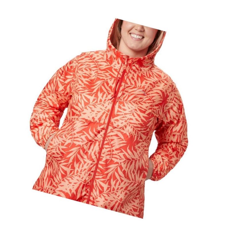 Kurtki Columbia Flash Forward Printed Windbreaker Plus Size Damskie Pomarańczowe | 91GXKOWTA