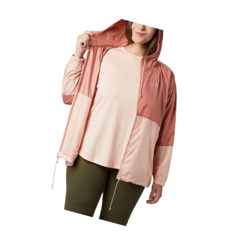 Kurtki Columbia Flash Forward Windbreaker Plus Size Damskie Różowe | 72ZAKSIEG