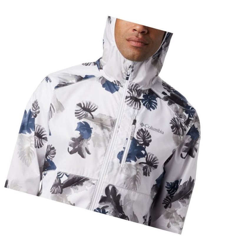 Kurtki Columbia Flash Forward Windbreaker Print Męskie Białe | 48KEDUFMO