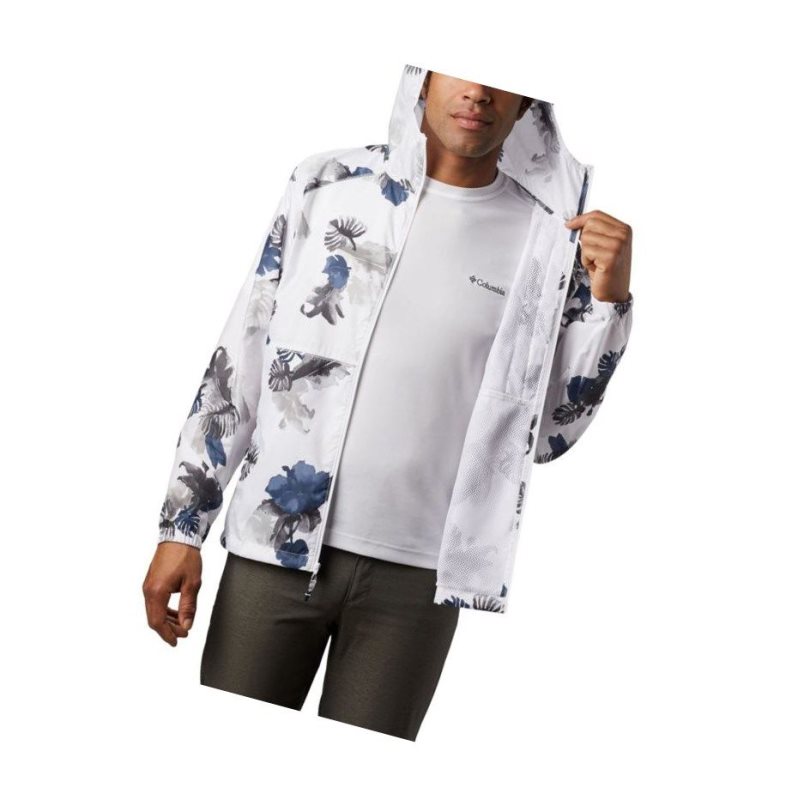 Kurtki Columbia Flash Forward Windbreaker Print Męskie Białe | 48KEDUFMO