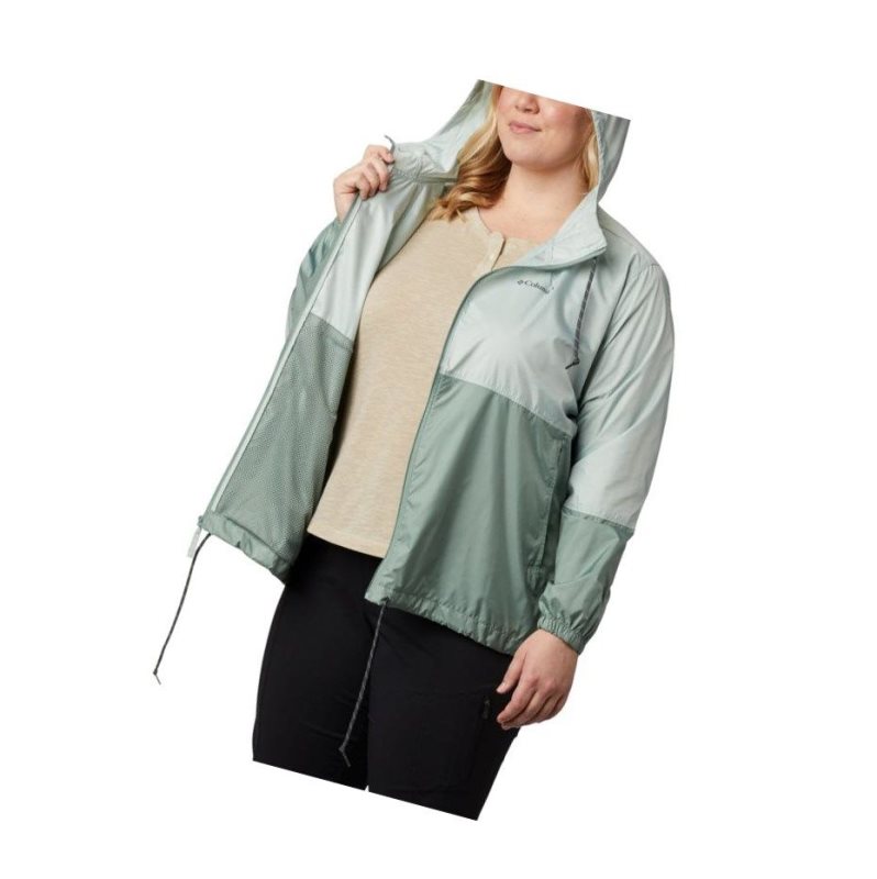 Kurtki Columbia Flash Forward Windbreaker Plus Size Damskie Zielone | 42KSEVXYM