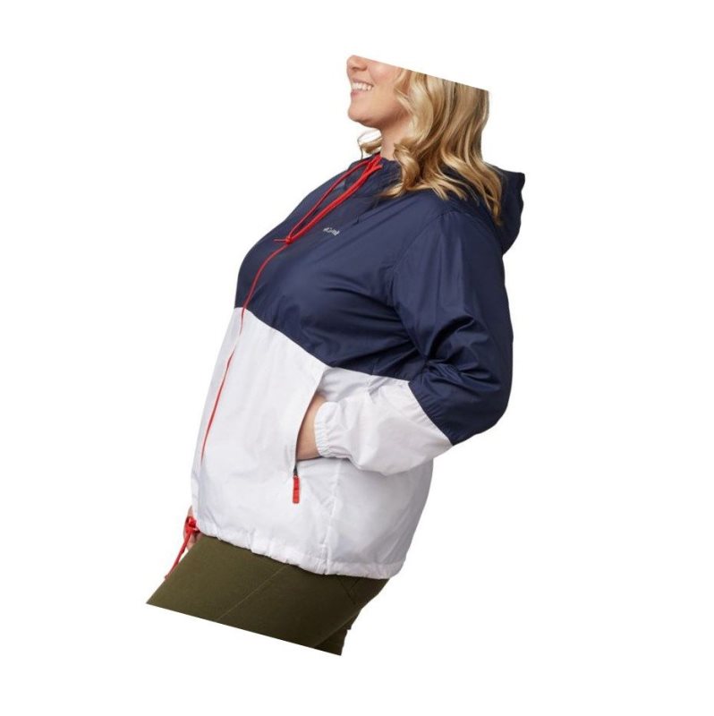 Kurtki Columbia Flash Forward Windbreaker Plus Size Damskie Granatowe Białe | 27OUIAMFW