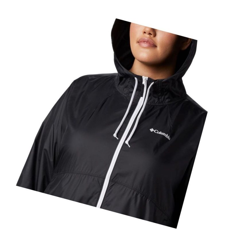 Kurtki Columbia Flash Forward Windbreaker Plus Size Damskie Czarne | 06KLBCJIE