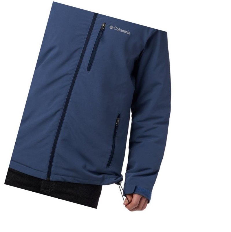 Kurtki Columbia Gate Racer Softshell Męskie Ciemny Niebieskie | 60RVEPNOU