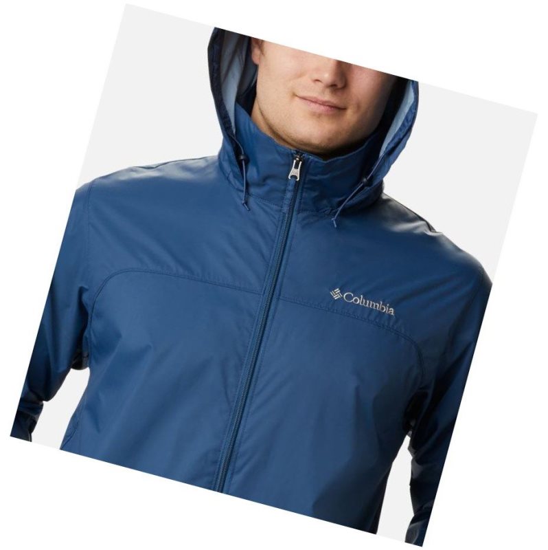 Kurtki Columbia Glennaker Lake Rain Tall Męskie Niebieskie | 42VKMWXPJ