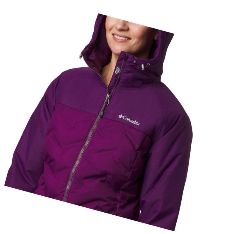 Kurtki Columbia Grand Trek Down Hooded Damskie Fioletowe | 45IYRJHTE