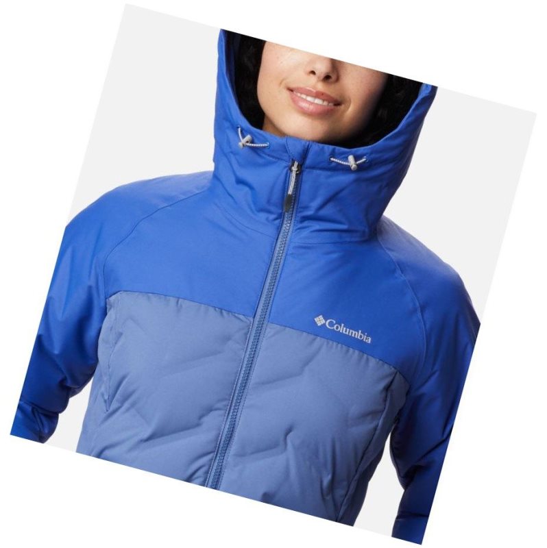 Kurtki Columbia Grand Trek Down Hooded Damskie Niebieskie | 13DJOZXLV