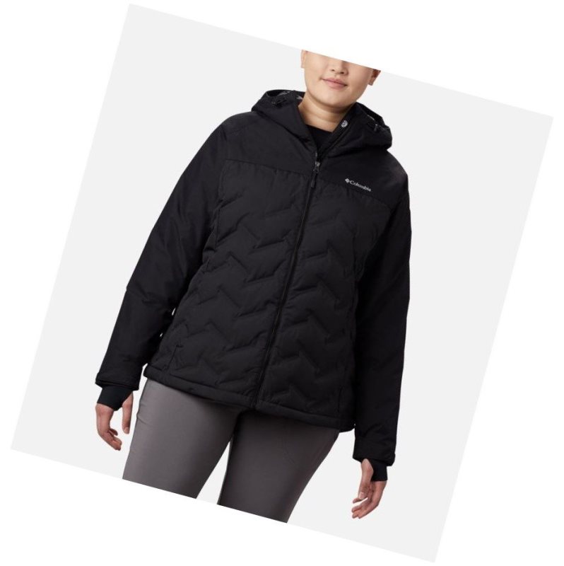 Kurtki Columbia Grand Trek Down Hooded Plus Size Damskie Czarne | 65DQWULFM