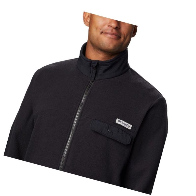 Kurtki Columbia Harborside II Fleece Full Zip Męskie Czarne | 98UMKHEYQ