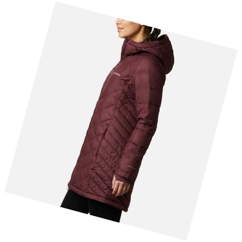 Kurtki Columbia Heavenly Long Hooded Damskie Bordowe | 76TEKJDIM