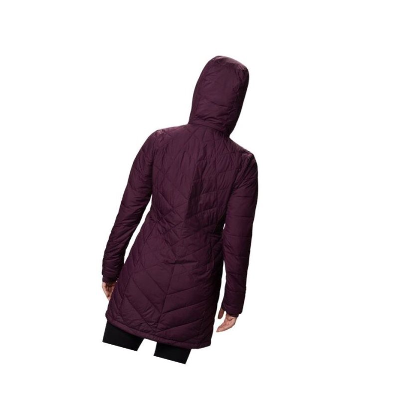 Kurtki Columbia Heavenly Long Hooded Damskie Czarne Różowe | 72ERTUNWV