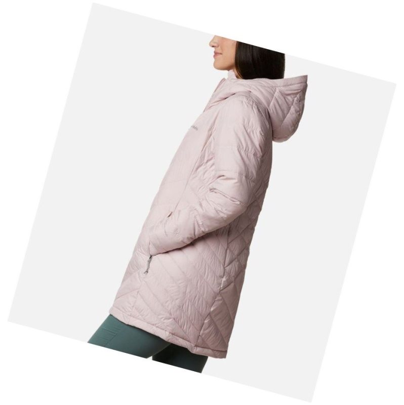 Kurtki Columbia Heavenly Long Hooded Damskie Różowe | 91JYTEMSD