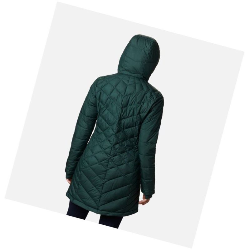 Kurtki Columbia Heavenly Long Hooded Damskie Zielone | 06FTOXPUB