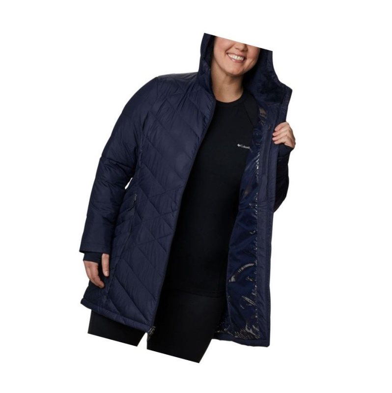 Kurtki Columbia Heavenly Long Hooded Plus Size Damskie Granatowe | 83AXQPIBS