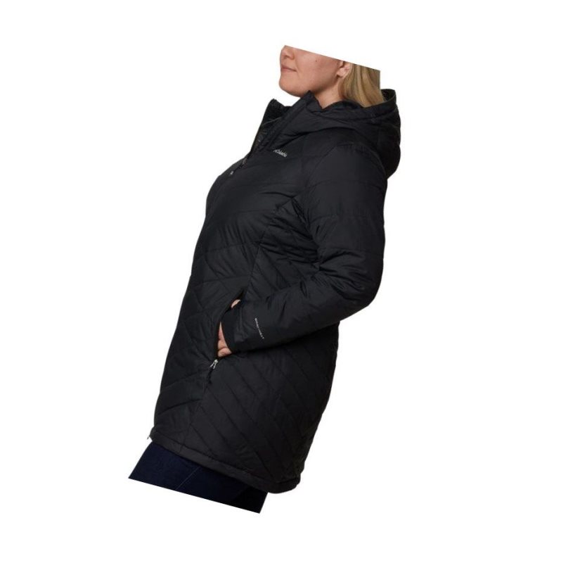 Kurtki Columbia Heavenly Long Hooded Plus Size Damskie Czarne | 20DOHXVIB