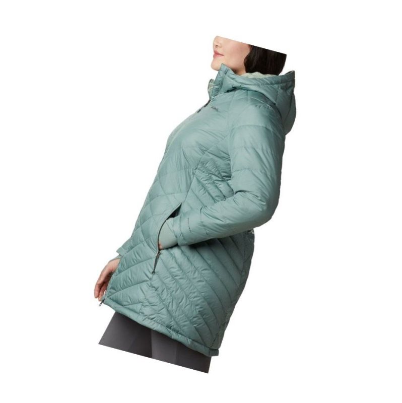 Kurtki Columbia Heavenly Long Hooded Plus Size Damskie Głęboka Zielone | 14EXTOFKB