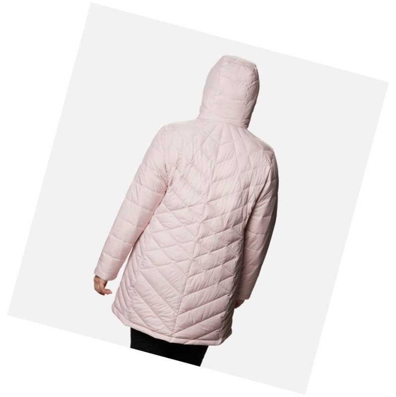 Kurtki Columbia Heavenly Long Hooded Plus Size Damskie Różowe | 02KWAPIXU