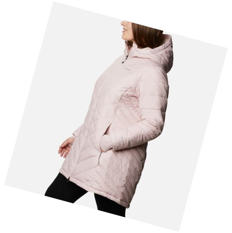 Kurtki Columbia Heavenly Long Hooded Plus Size Damskie Różowe | 02KWAPIXU