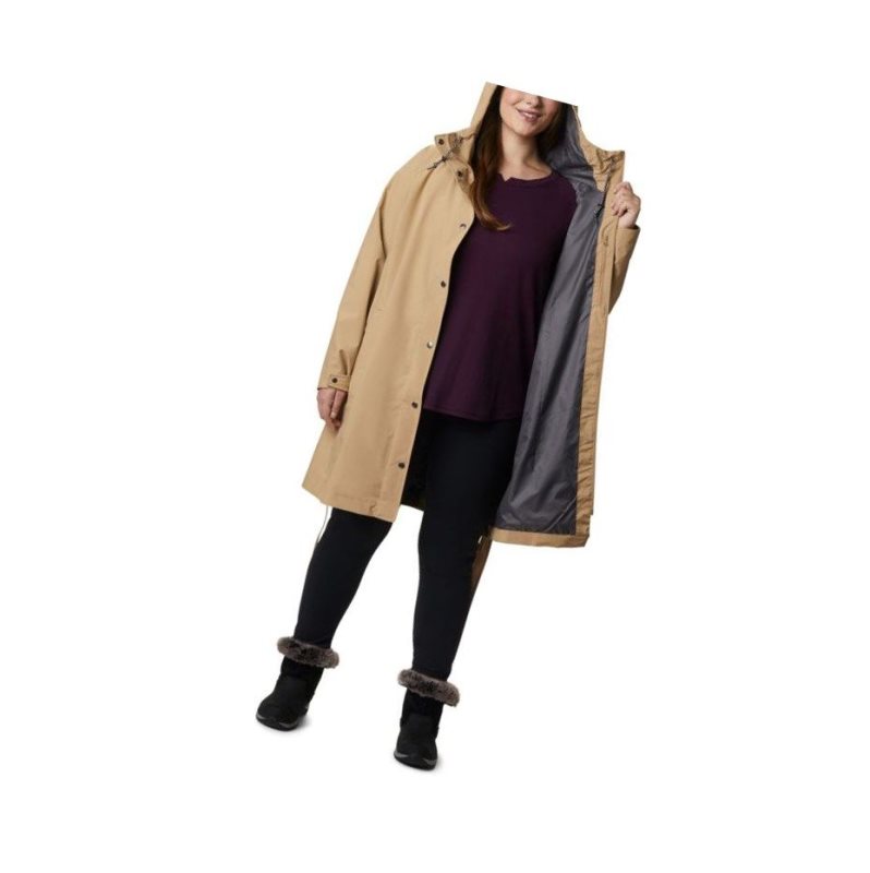 Kurtki Columbia Here And There Long Trench Plus Size Damskie Brązowe | 52RCQTMDY