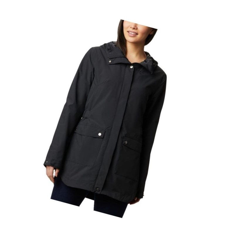 Kurtki Columbia Here And There Trench Damskie Czarne | 70VLPEWJX