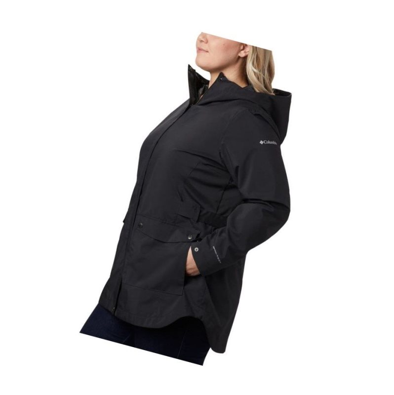 Kurtki Columbia Here And There Trench Plus Size Damskie Czarne | 53HEVPUSZ