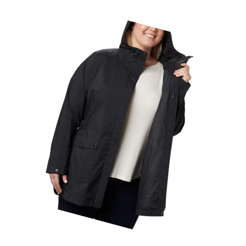 Kurtki Columbia Here And There Trench Plus Size Damskie Czarne | 53HEVPUSZ