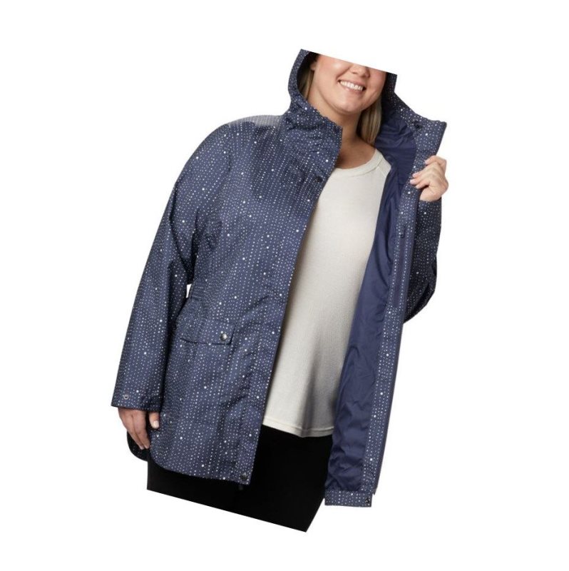 Kurtki Columbia Here And There Trench Plus Size Damskie Granatowe | 16HSMDEPT