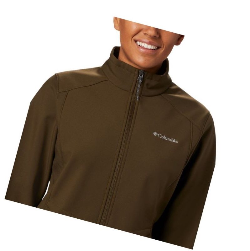 Kurtki Columbia Kruser Ridge II Softshell Damskie Oliwkowe | 68LVURXZC