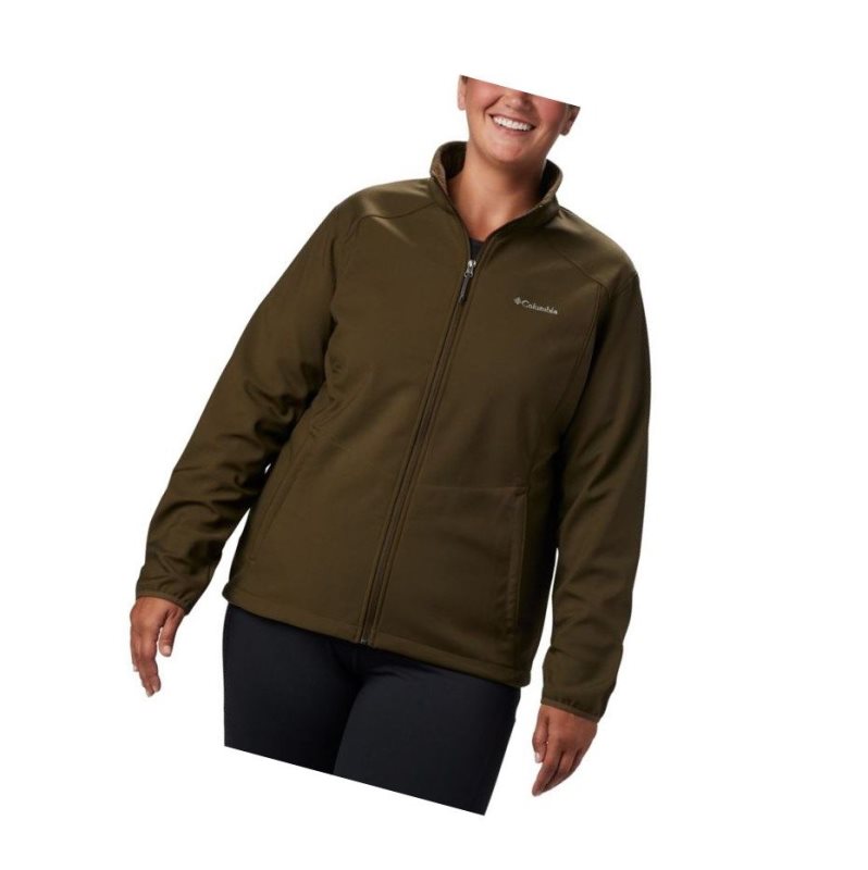 Kurtki Columbia Kruser Ridge II Softshell Plus Size Damskie Oliwkowe | 39LRQTKEM