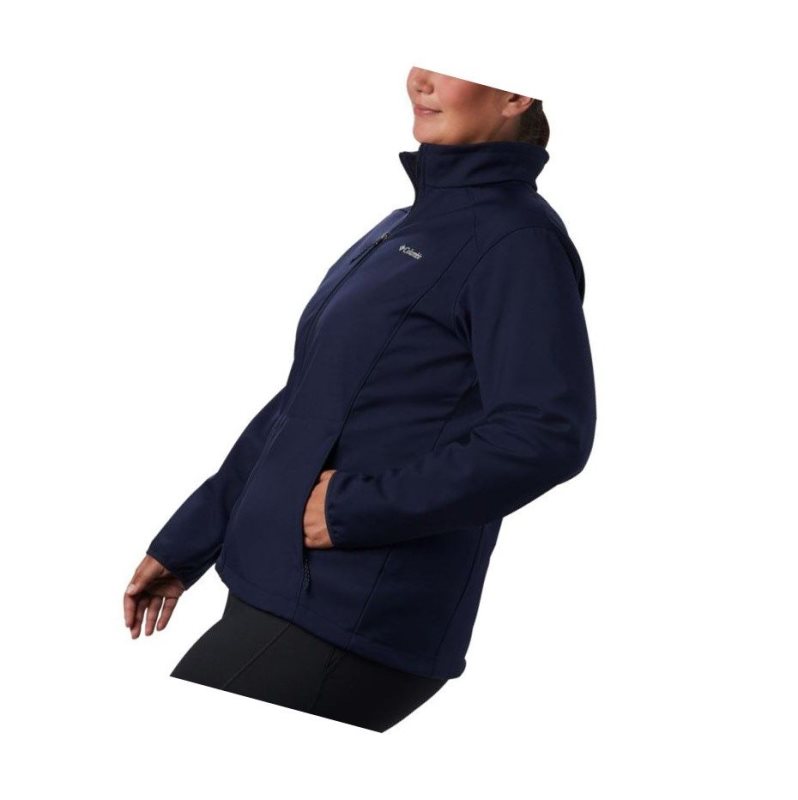 Kurtki Columbia Kruser Ridge II Softshell Plus Size Damskie Granatowe | 39BKFJELX