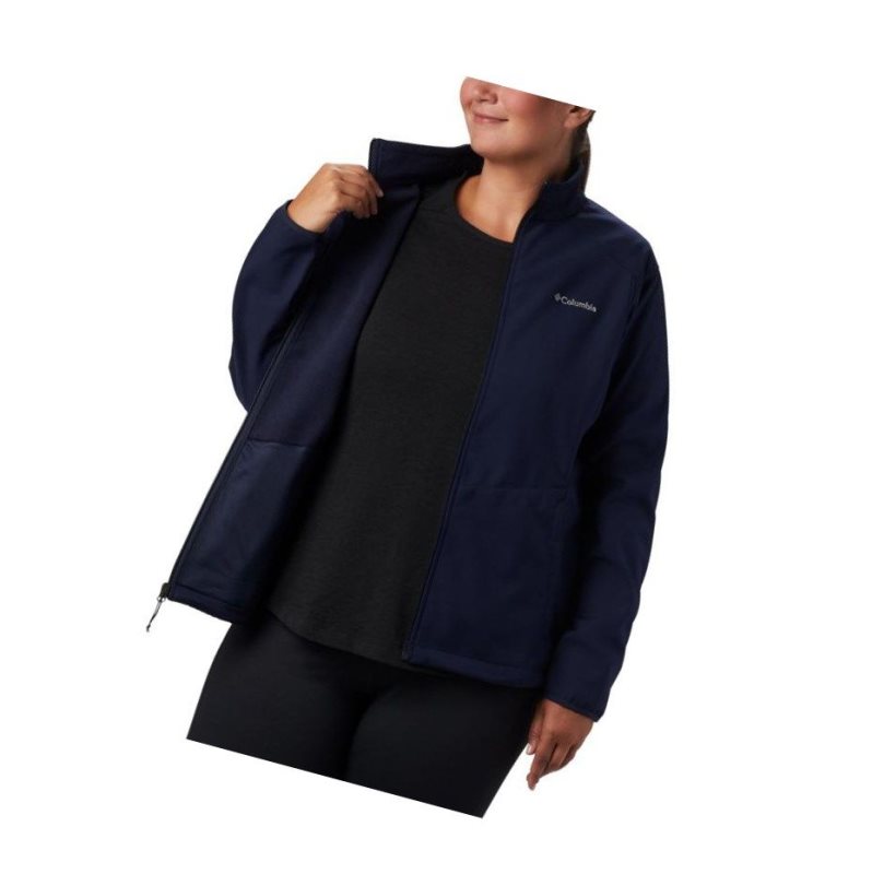 Kurtki Columbia Kruser Ridge II Softshell Plus Size Damskie Granatowe | 39BKFJELX