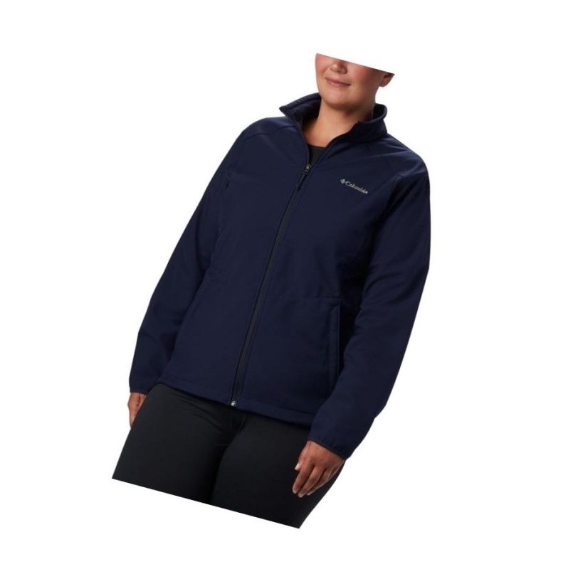 Kurtki Columbia Kruser Ridge II Softshell Plus Size Damskie Granatowe | 39BKFJELX