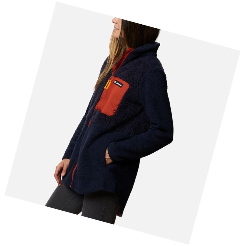 Kurtki Columbia Lodge Sherpa Full Zip Fleece Damskie Granatowe | 90HFSWOCL