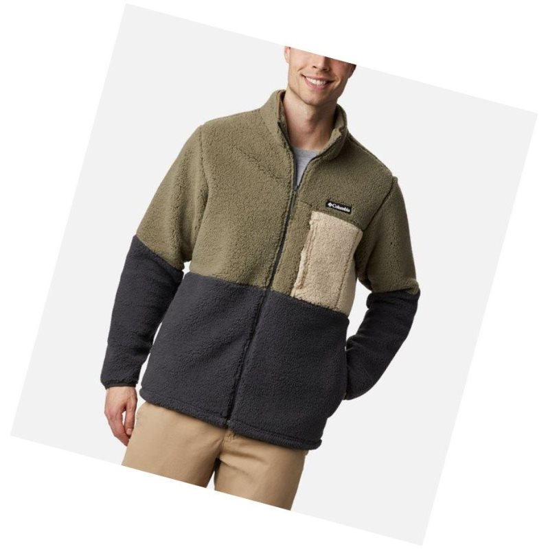 Kurtki Columbia Mountainside Heavyweight Sherpa Fleece Męskie Szare Zielone Khaki | 94DBIQRXN