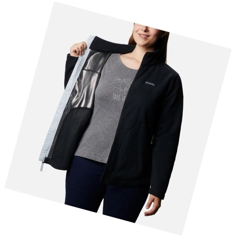 Kurtki Columbia Northern Reach Full Zip Sherpa Fleece Plus Size Damskie Czarne | 70EQHTFYM