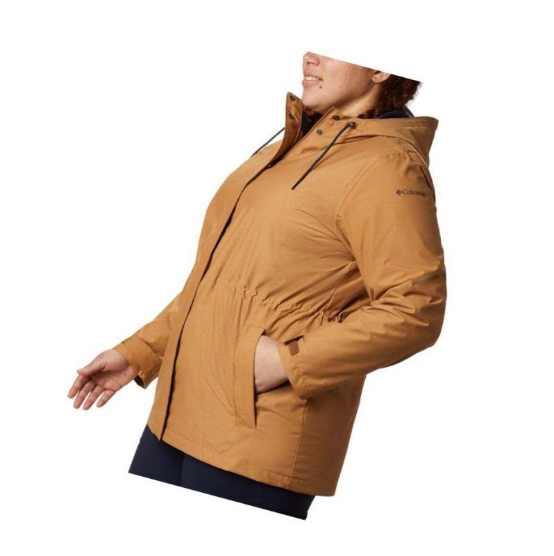 Kurtki Columbia Norwalk Mountain Plus Size Damskie Brązowe | 90VIFQMEU