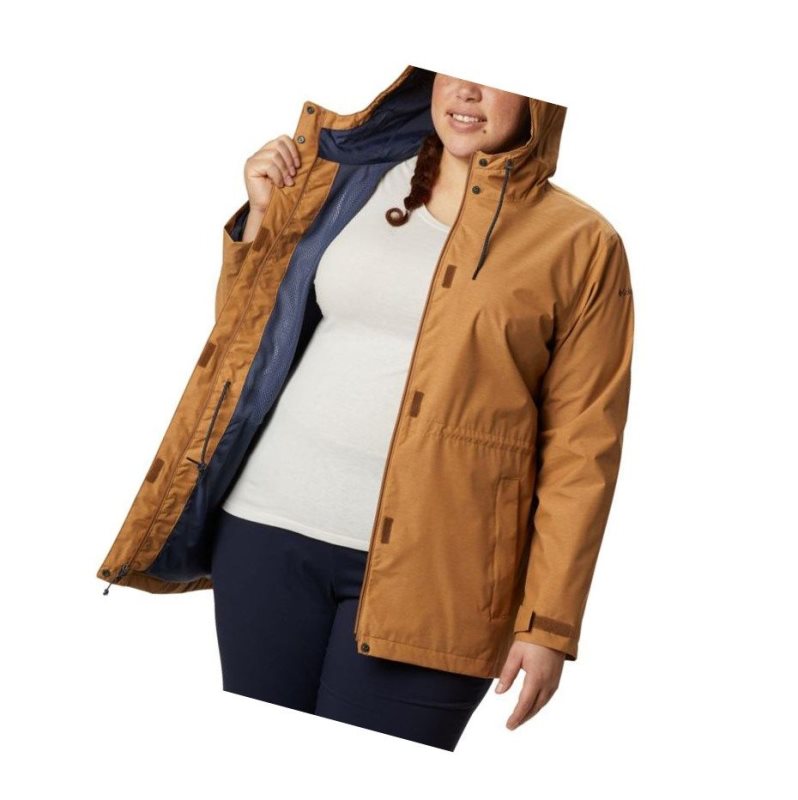 Kurtki Columbia Norwalk Mountain Plus Size Damskie Brązowe | 90VIFQMEU