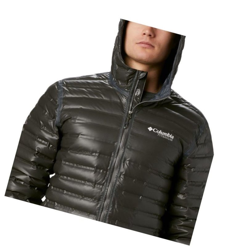 Kurtki Columbia OutDry Ex Gold Hooded Down Męskie Czarne | 31EHBAPOQ