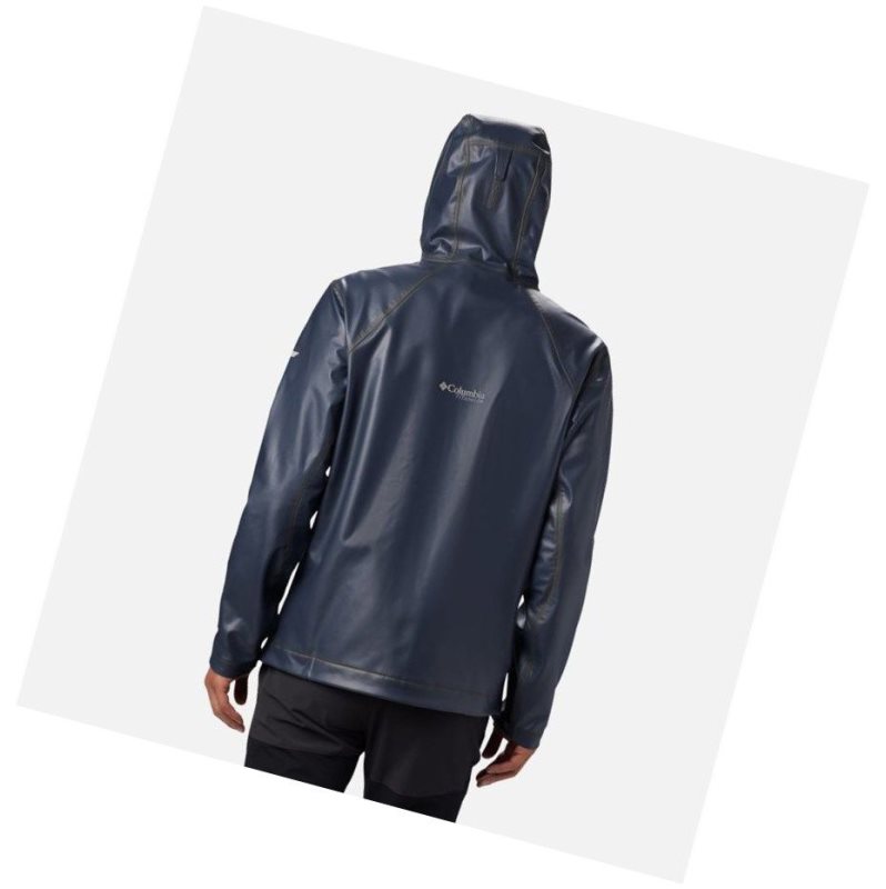 Kurtki Columbia OutDry Ex Stretch Hooded Shell Męskie Granatowe | 56NFGWDAM