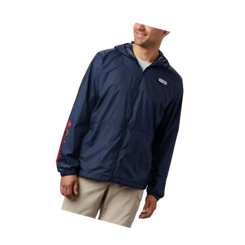 Kurtki Columbia PFG Three Streams Windbreaker Męskie Granatowe | 74IYBRVMW