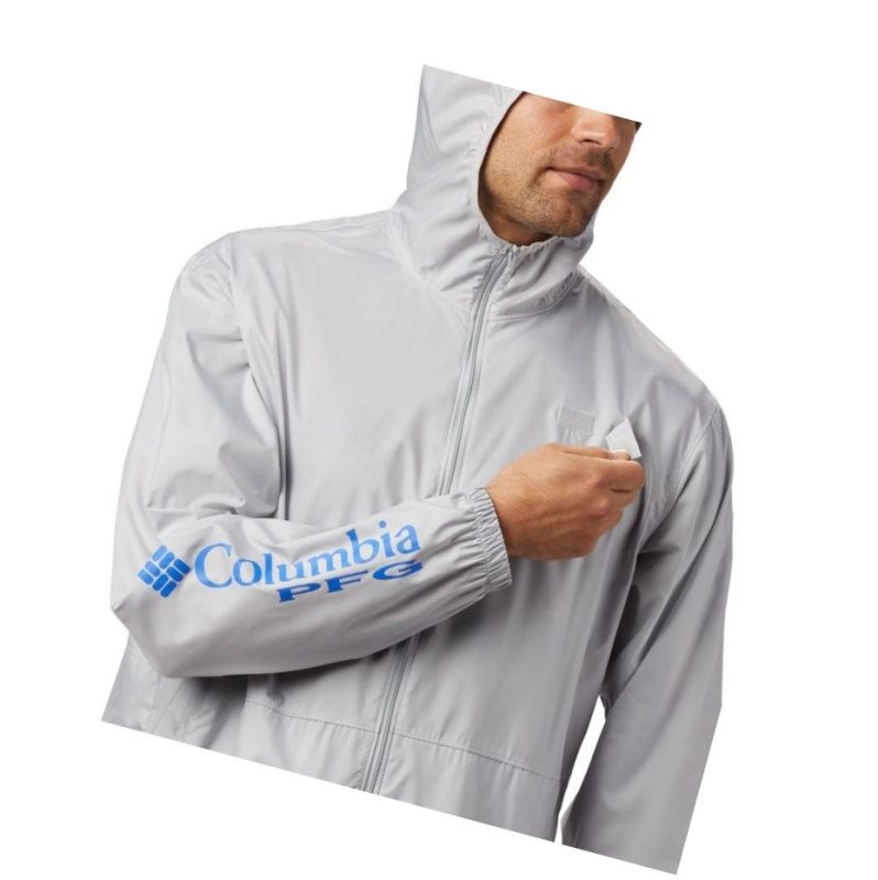 Kurtki Columbia PFG Three Streams Windbreaker Męskie Szare | 20RSAIOLC